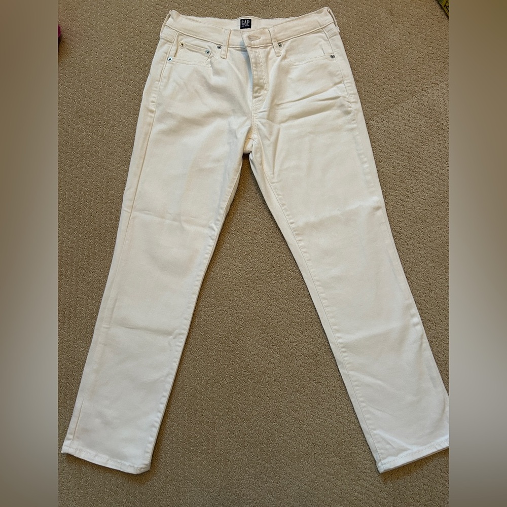 Gap white straight leg denim